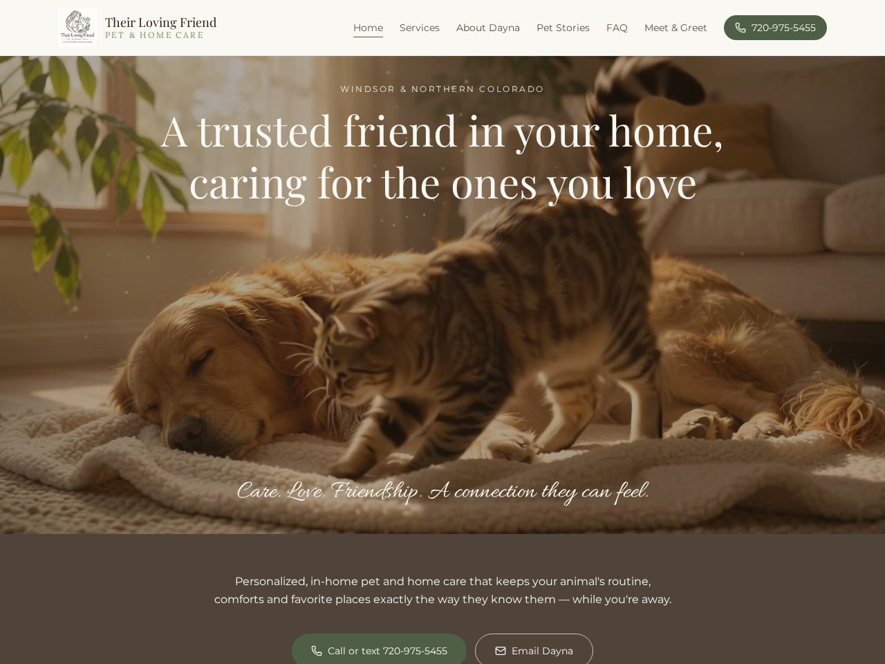 Their Loving Friend website homepage